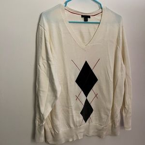 Tommy Hilfiger Argyle V-Neck Sweater